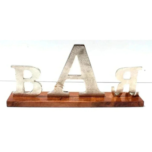 New Wood / Metal Table Top Man Cave BAR Letter Advertisting Sign Room Decor - Picture 1 of 3